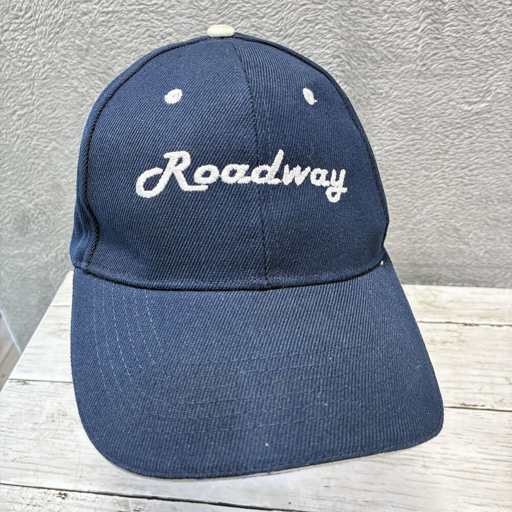 J Hats Roadway Navy Blue Baseball Cap Adjustable Embroidered Logo Dad Hat Mens